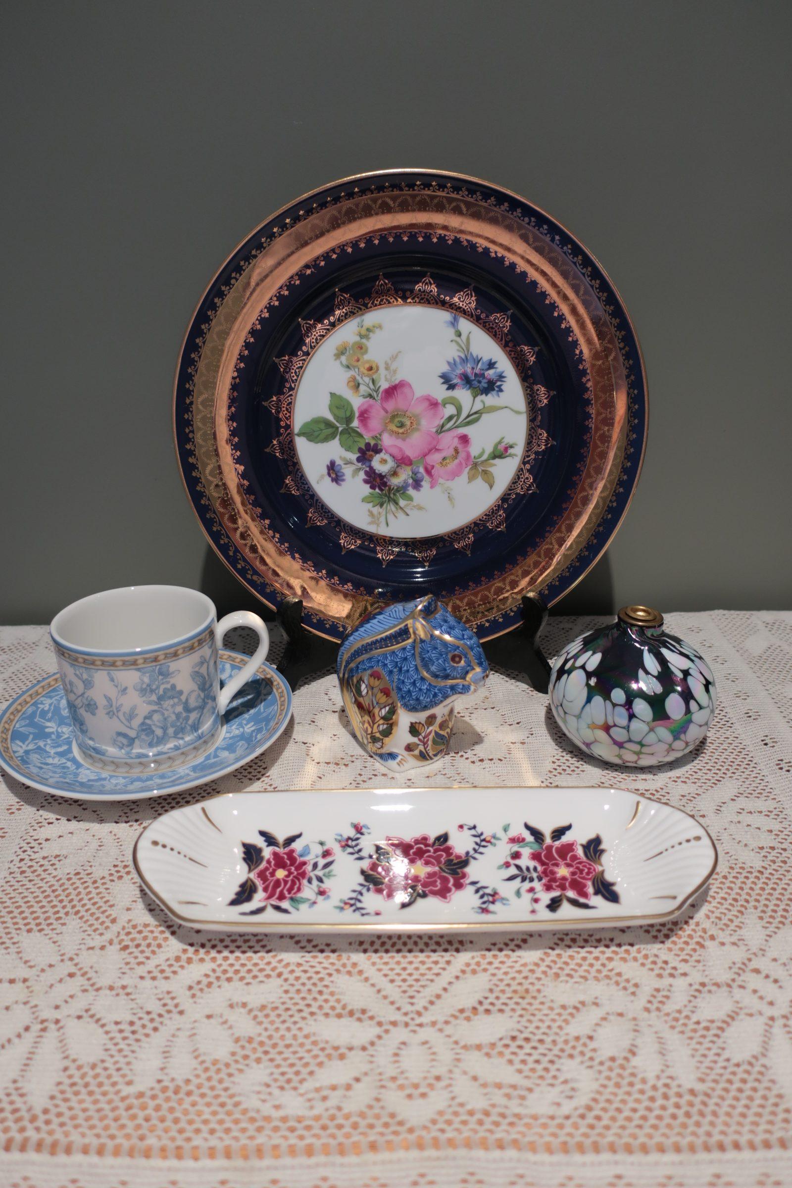 Sneak Peek for the week – Royal Crown Derby, art glass, Royal Doulton, Royal Worcester