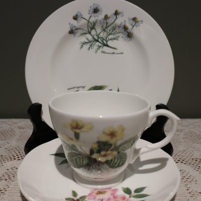 Stunning St George Bone China Trio In The Style Of Portmeirion
