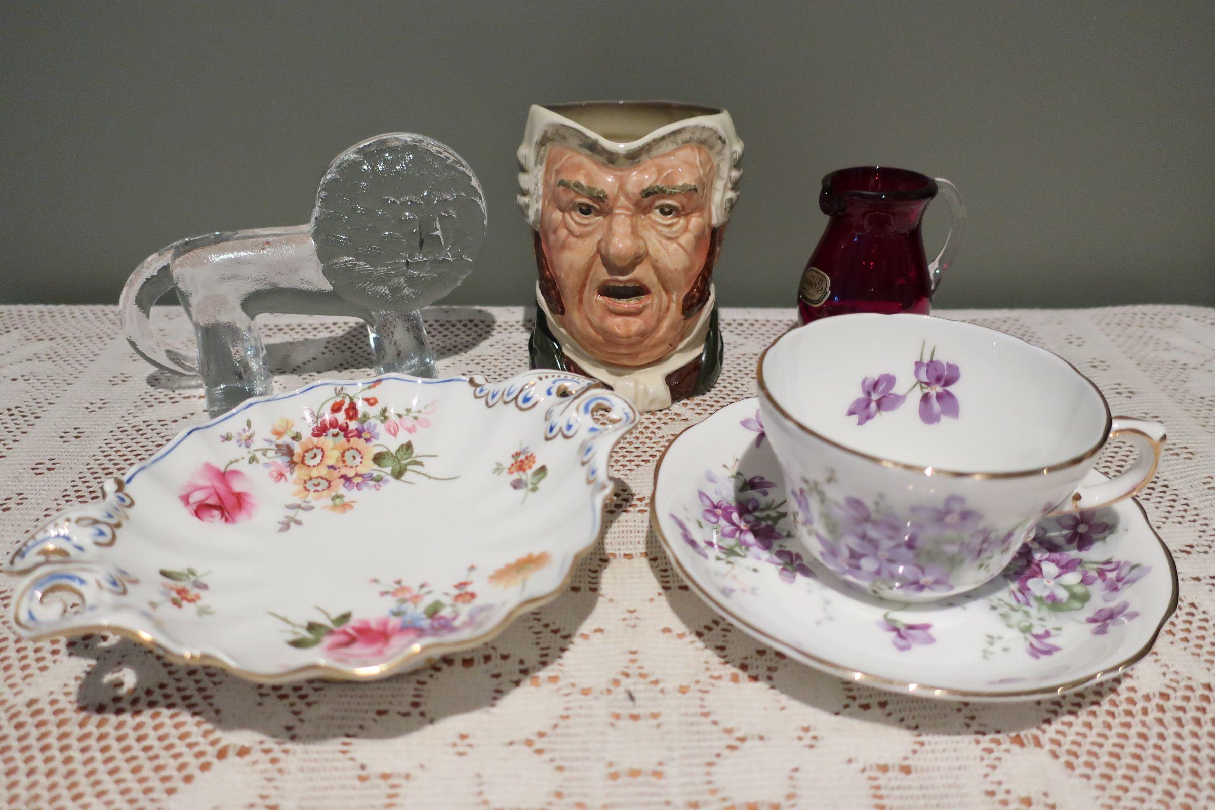 Sneak Peek For The Week – Royal Crown Derby, Royal Doulton, Bohemian Ruby Glass, Kosta Boda Glass, Hammersley Victorian Violets
