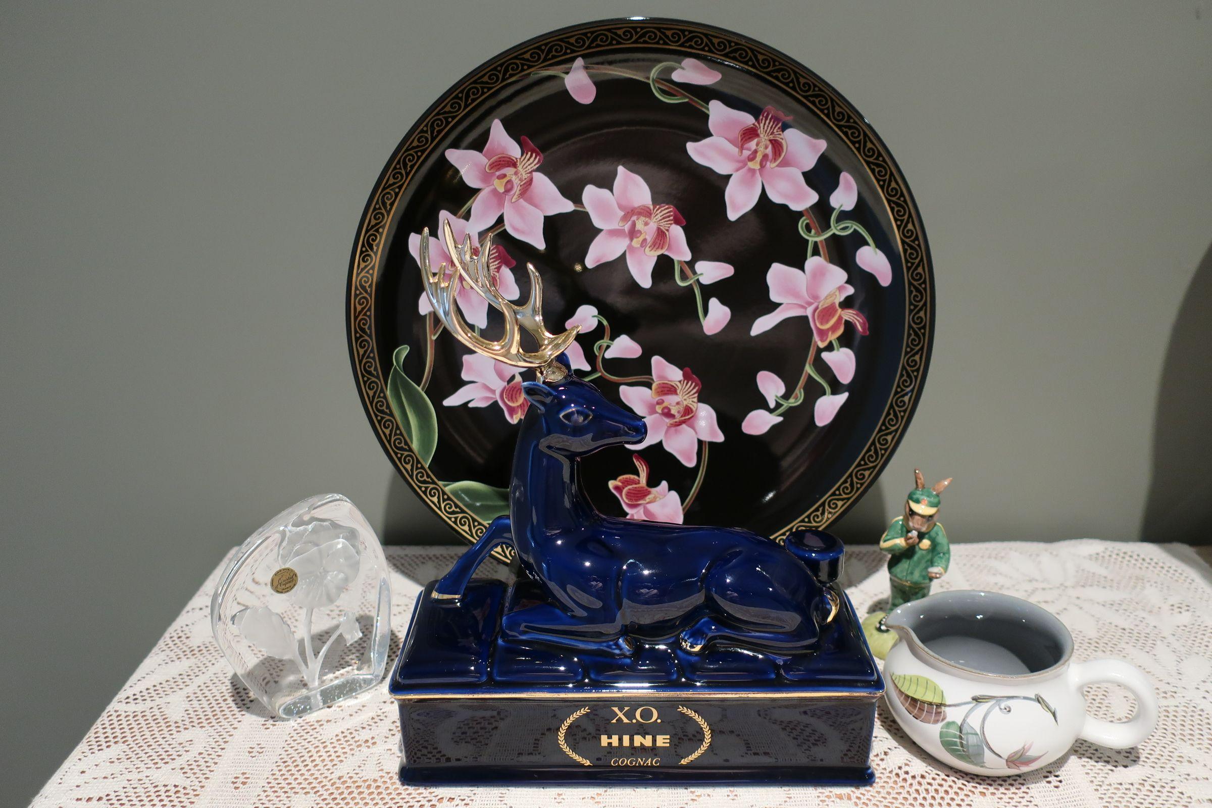 Sneak Peek For The Week – Royal Doulton Bunnykins, Cristal D’Arques, Mid Century Denby, Rare Limoges Hine Cognac Decanter, Huge Orchid Charger