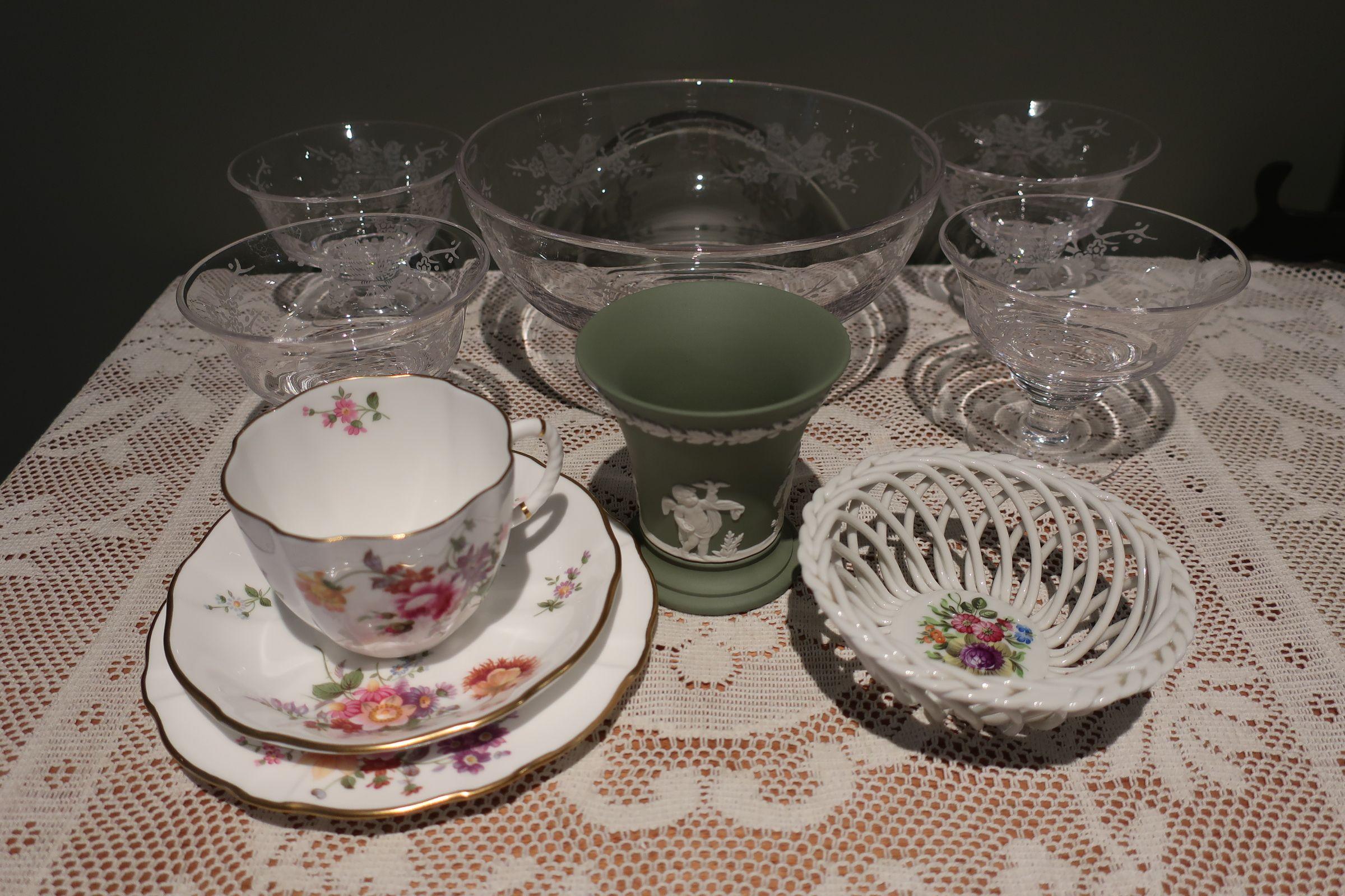 Sneak Peek For The Week – Stuart Crystal, Wedgwood Jasper Ware, Royal Crown Derby Posies, Herend Lattice Bowl