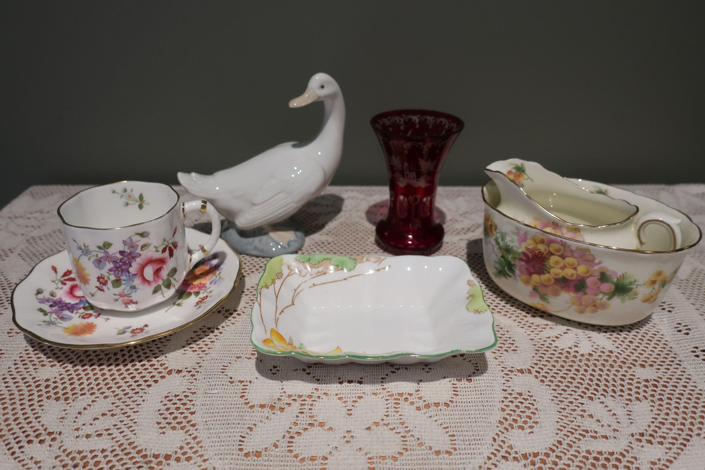 Sneak Peek For The Week – Royal Crown Derby, Antique Eggerman Glass, Nao, Royal Doulton, Royal Albert Crown China