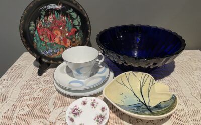 Sneak Peek For The Week – MCM Cobalt Glass, Royal Albert, Aussie Pottery, Russian Fairytale Plate, Retro Noritake