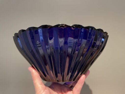 Mid Century Modern Gullaskruf Sweden William Stenberg Cobalt Blue Bowl - Image 4
