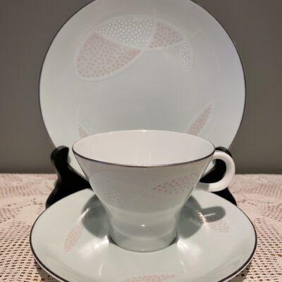 Stunning Retro Noritake Nippon Toki Kaisha Trio With Silver Trim