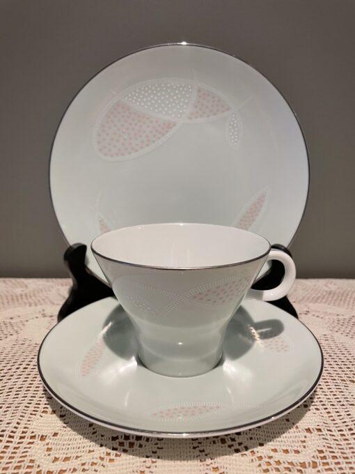 Stunning Retro Noritake Nippon Toki Kaisha Trio With Silver Trim