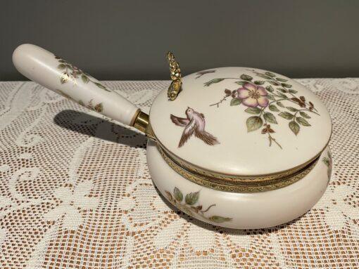 Vintage Silent Butler With Gilt Floral Pattern