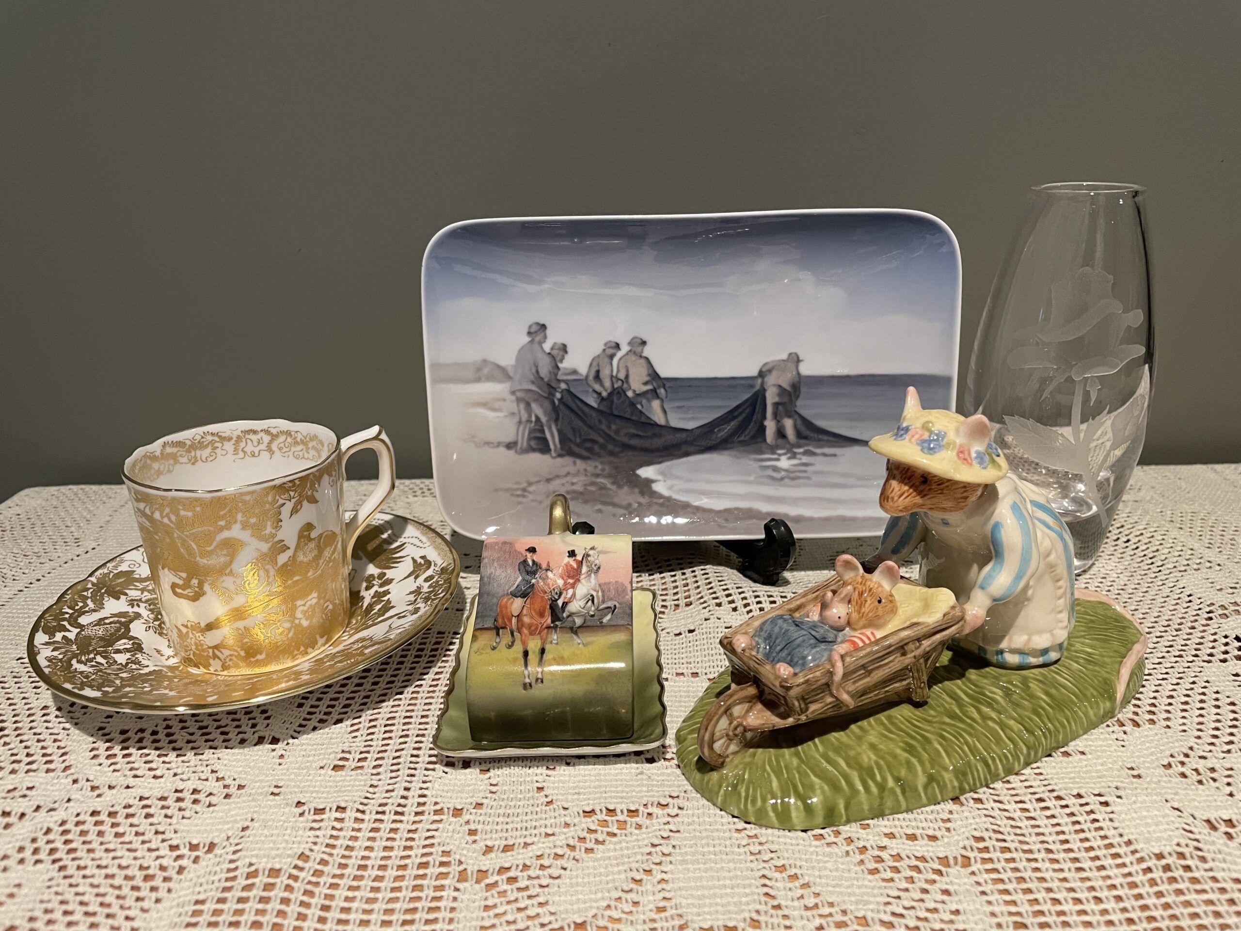 Sneak Peek For The Week – Royal Doulton, Royal Copenhagen, Royal Crown Derby, Stuart Crystal, Antique German Porcelain
