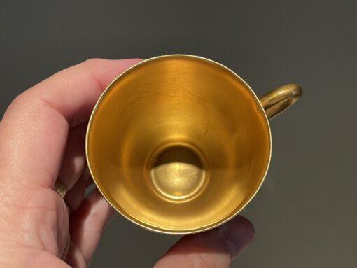 Antique Royal Worcester Rosebud Espresso Duo with Gilt Interior - 1913 - Image 3