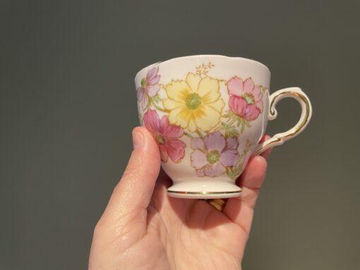 Vintage Tuscan Hand Painted Anemone Trio On Pink - Image 2
