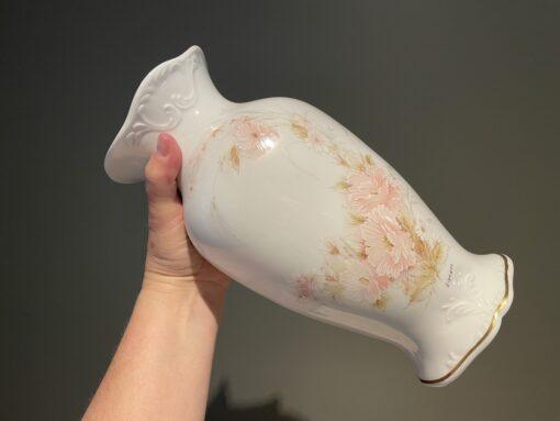 Large Limoges Peach Floral Vase - Hand Acented - Image 3