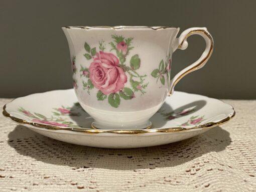 Vintage Stanley China Pink Rose Demitasse Duo