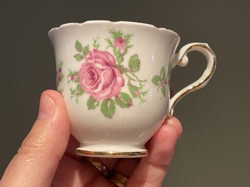 Vintage Stanley China Pink Rose Demitasse Duo - Image 2