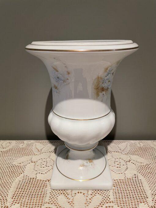 Large Limoges Blue Floral Urn Shaped Vase - Hand Accented - Image 2