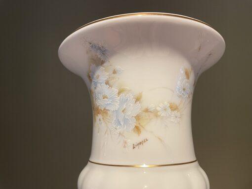 Large Limoges Blue Floral Urn Shaped Vase - Hand Accented - Image 3
