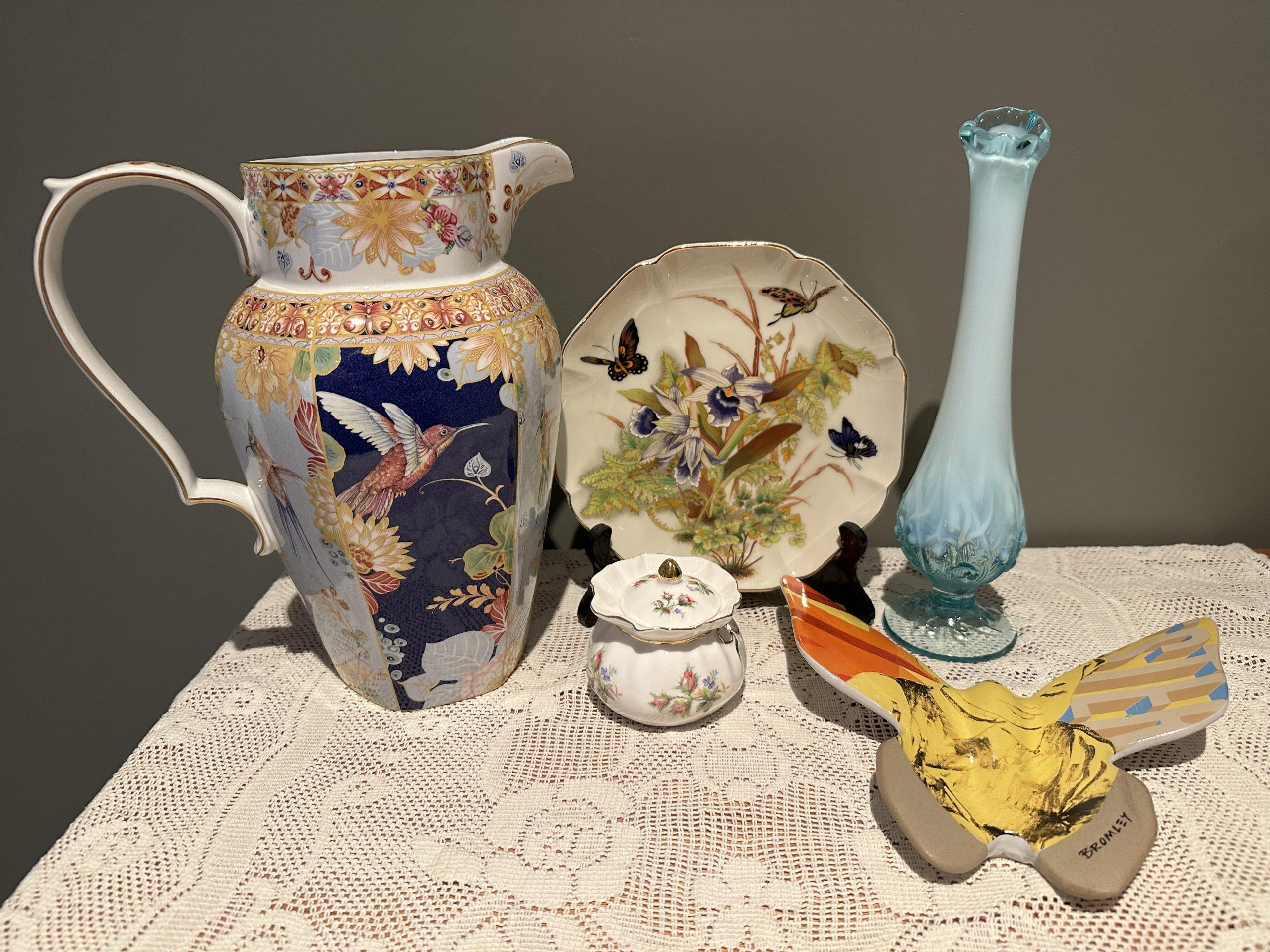 Sneak Peek For The Week – Fenton, Spode, Decorative Japanese Plate, Royal Albert, Robert Gordon David Bromley Pottery