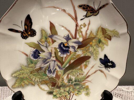 F R Barlow And Sons Japan Orchid And Butterfly Display Plate - Image 2