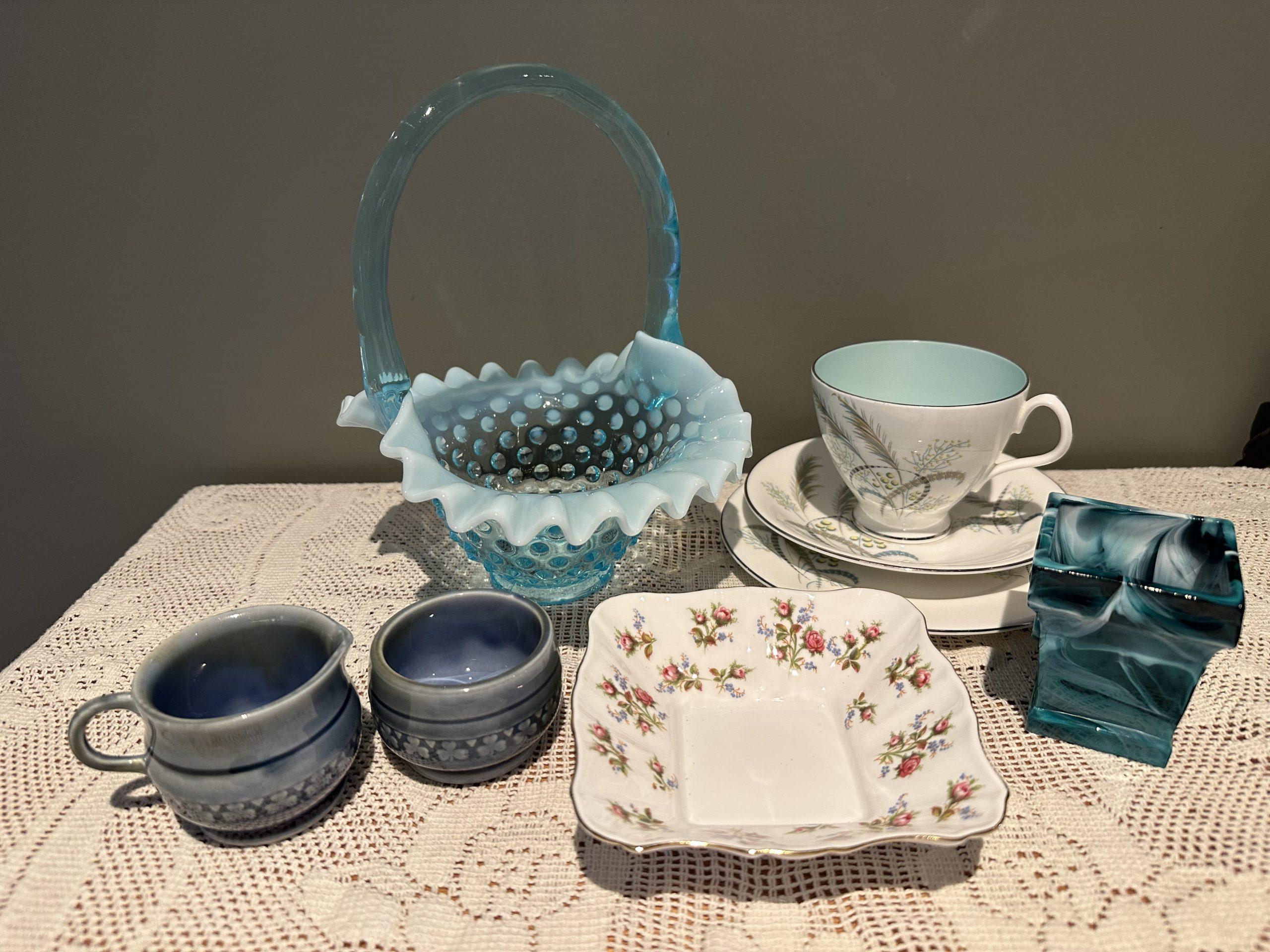 Sneak Peek For The Week – Fenton, Royal Albert, Antique Sowerby Slag Glass, Wade Irish Porcelain