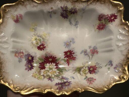 Antique George Jones Crescent China Hand Painted And Heavily Gilt Bonbon Dish - Image 2