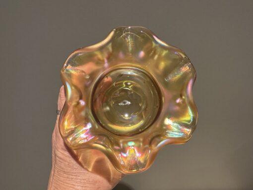 Fenton 95 years Hand Painted Iridescent Glass Rose Bowl - Butterfly Garden - Image 5