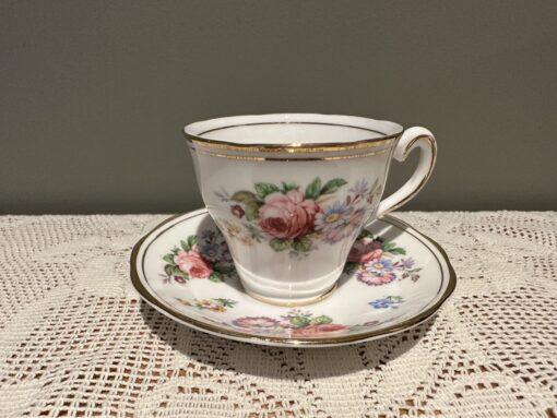 Vintage Salisbury Bone China Demitasse Cup And Saucer - Floral