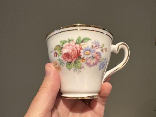 Vintage Salisbury Bone China Demitasse Cup And Saucer - Floral - Image 2
