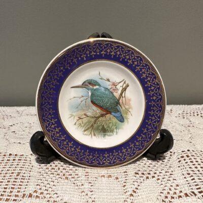 Weatherby Miniature Plate With Kingfisher pattern And Heavily Gilt Rim