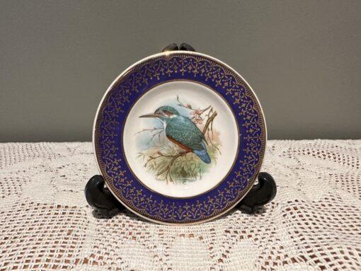Weatherby Miniature Plate With Kingfisher pattern And Heavily Gilt Rim