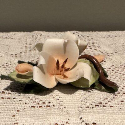 Vintage Capodimonte Small Bisque Floral Figurine