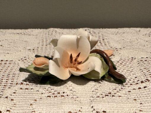 Vintage Capodimonte Small Bisque Floral Figurine