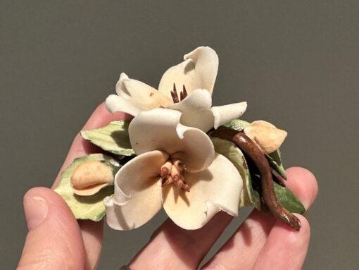 Vintage Capodimonte Small Bisque Floral Figurine - Image 2