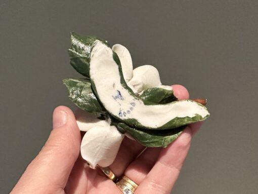Vintage Capodimonte Small Bisque Floral Figurine - Image 3