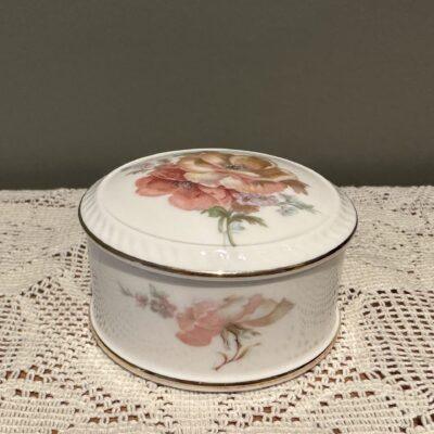 La Reine Bone China Floral Trinket Box Made In England