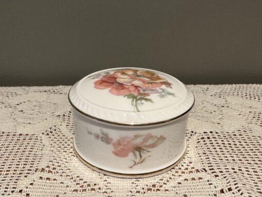La Reine Bone China Floral Trinket Box Made In England