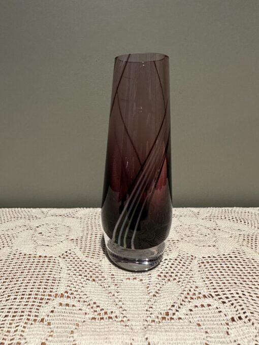 Caithness Spinningdale Rainbow Striped Amethyst Art Glass Vase With Original Label - Image 2