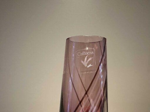 Caithness Spinningdale Rainbow Striped Amethyst Art Glass Vase With Original Label - Image 4