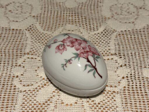 Limoges Egg Shaped Floral Trinket Box