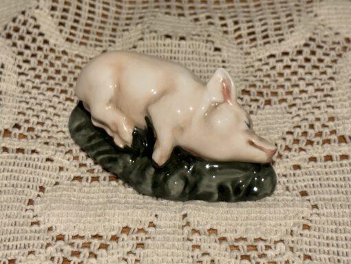 Miniature Royal Doulton Sleeping Pig / Piglet Figurine