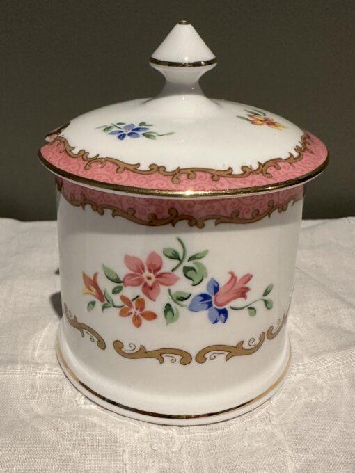 Crown Staffordshire Lidded Sugar Or Condiment Jar - Hand Painted