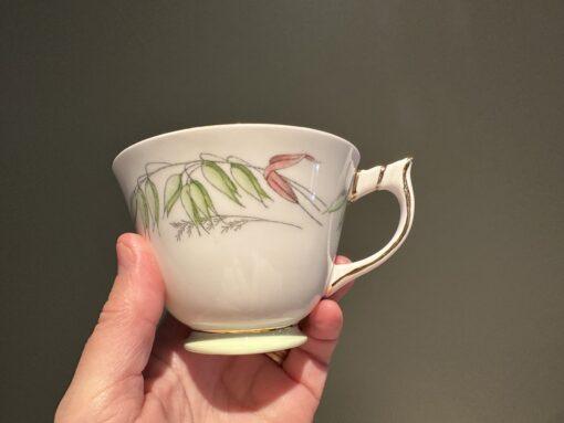 Vintage Aynsley White And Green Trio With Windswept Grasses Pattern - Image 2