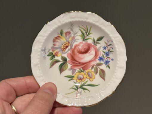 Paragon Pair Of Lovely Vintage Floral Butter / Trinket Dishes - Image 2
