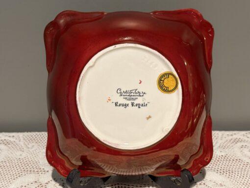 Stunning Carlton Ware Rouge Royal Stork Pattern Bowl With Gilt Trim - Image 3