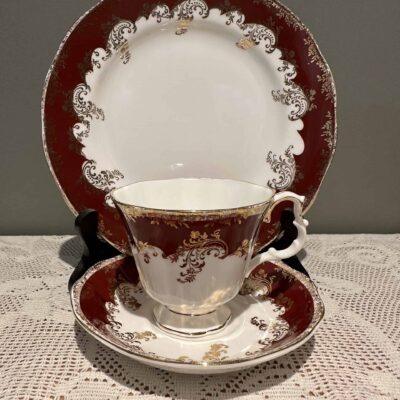 Royal Albert Regina Series Ruby Trio With Extra Large Side Plate
