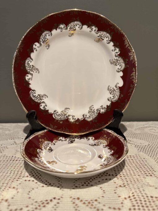 Royal Albert Regina Series Ruby Trio With Extra Large Side Plate - Image 4