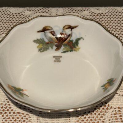 IBC Bohemia Kookaburra And Wattle Greetings From Perth Souvenir Butter / Jam Dish