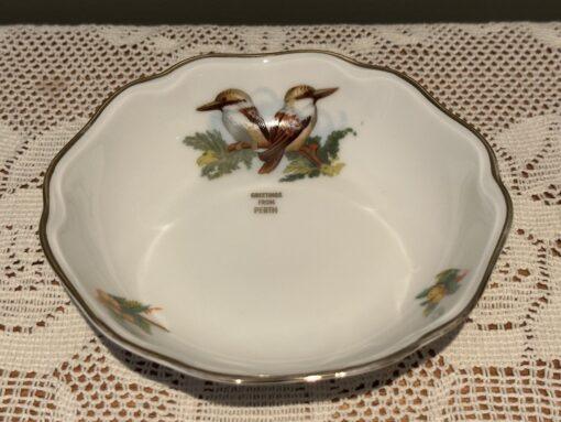 IBC Bohemia Kookaburra And Wattle Greetings From Perth Souvenir Butter / Jam Dish