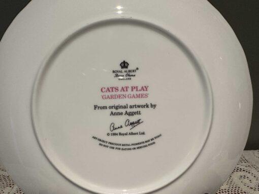 Royal Albert Cats At Play Display Plate - Garden Games - Anne Aggett - Image 4