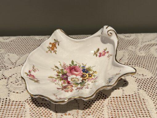 Superb Hammersley Shell Form Bonbon Bowl With Floral Gilt Pattern