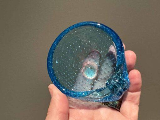 Murano Bullicante Controlled Bubble Shell Form Art Glass Trinket Bowl - Image 3