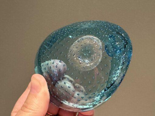 Murano Bullicante Controlled Bubble Shell Form Art Glass Trinket Bowl - Image 4